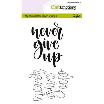 CraftEmotions Clear Stamp - Never give up